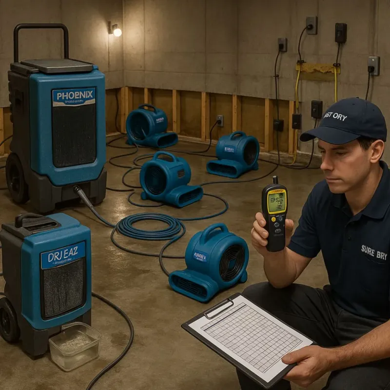 Structural Drying and Dehumidification process in Savage, MD